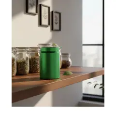 GENERICO - Contenedor Aluminio Hermético Hierba -120 ml color Verde