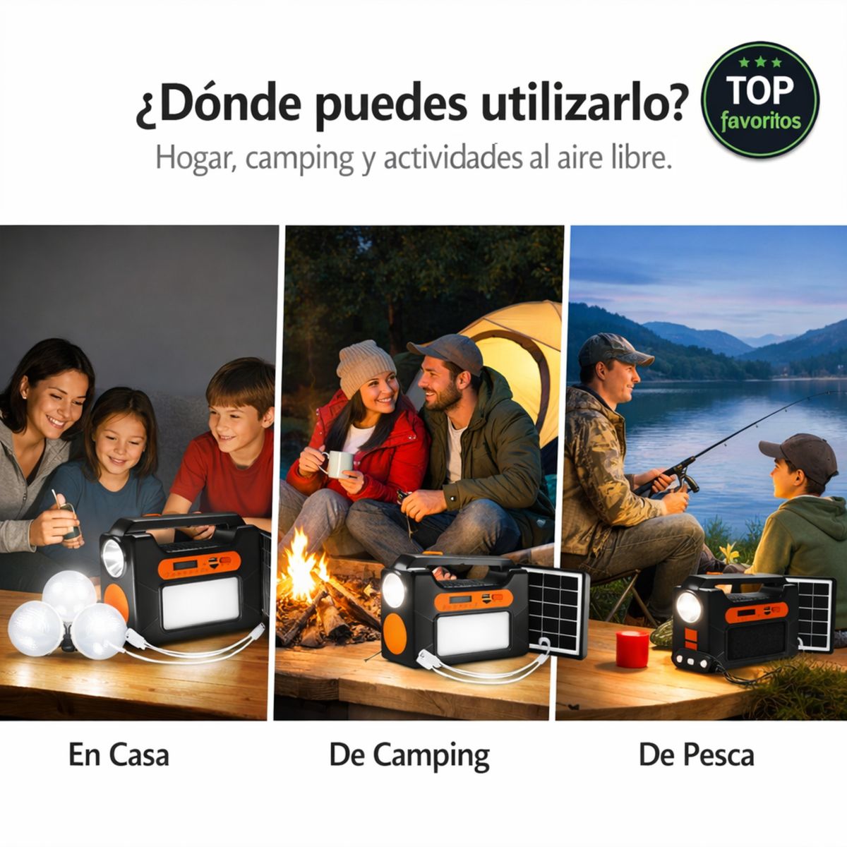 MOVI - Kit Solar de Emergencia Portátil, Luces LED, Radio, Bluetooth y Power Bank - Cortes de Luz y Camping
