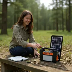 MOVI - Kit Solar de Emergencia Portátil 50 Horas con Panel Solar, Luces LED y Bluetooth