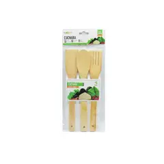 GENERICO - Utensilios De Madera 3pcs 28cm Cocina
