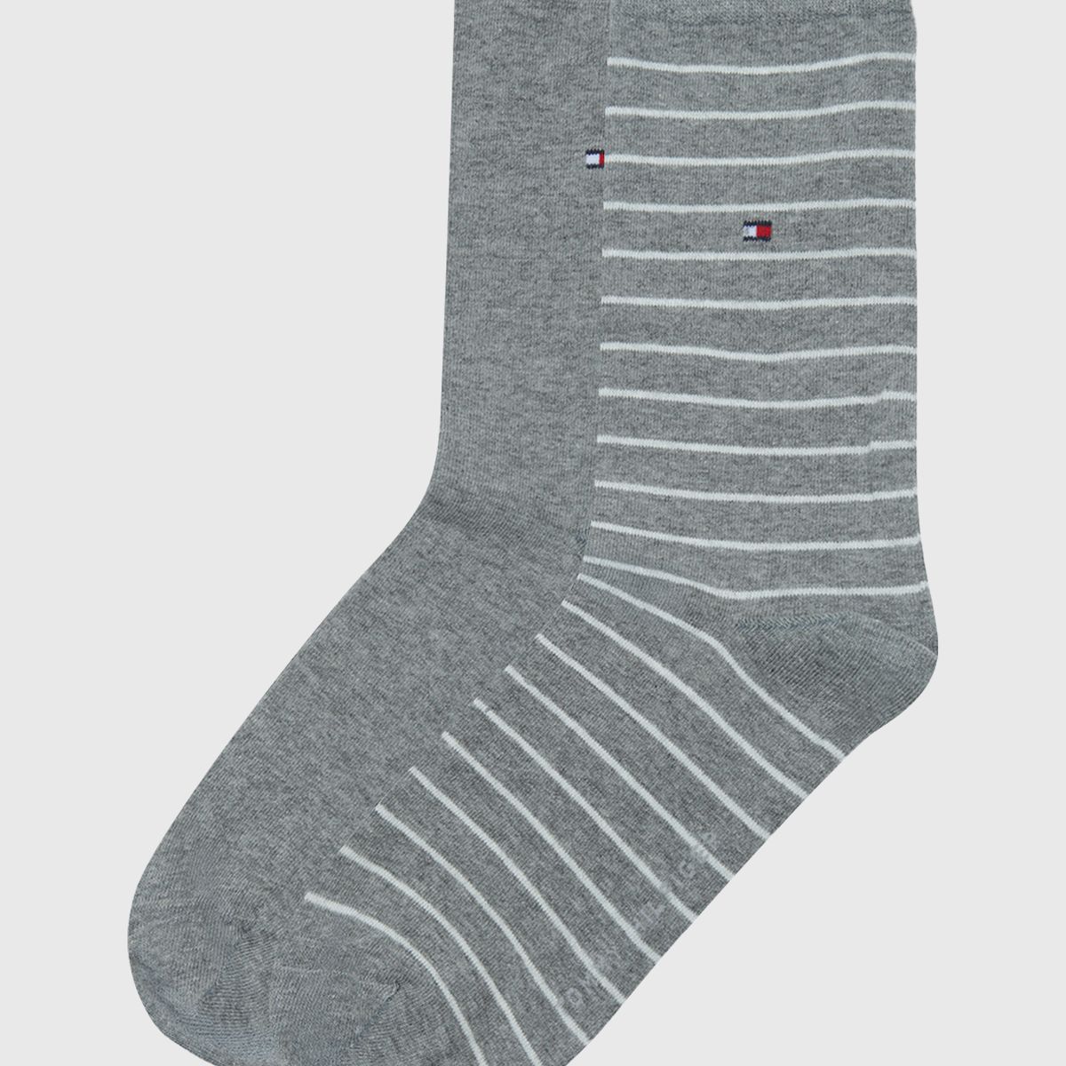 TOMMY HILFIGER - Pack De 2 Calcetines De Rayas Gris Tommy Hilfiger