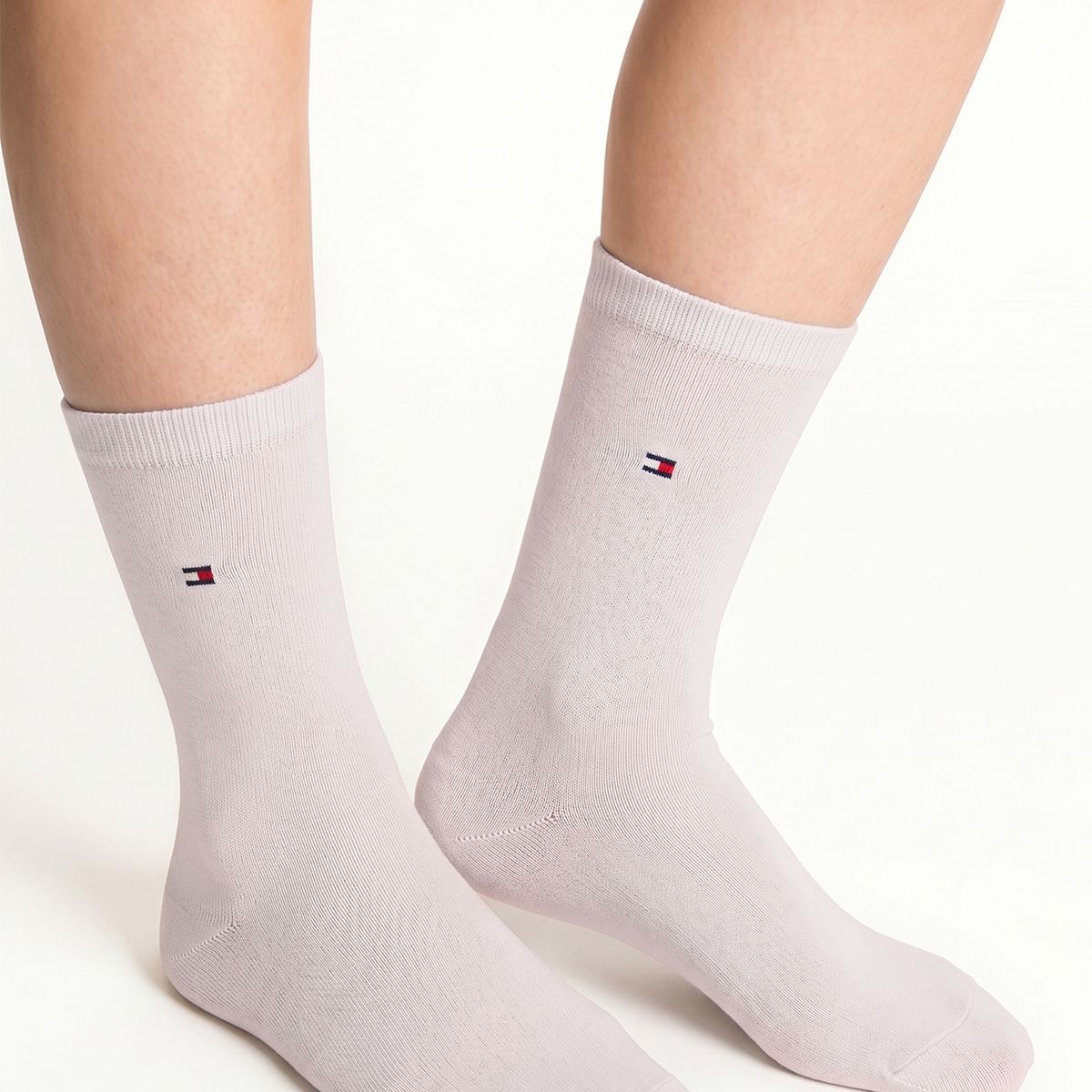 TOMMY HILFIGER - Pack De 2 Calcetines Con Logo Rosa Tommy Hilfiger