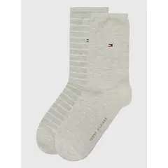 TOMMY HILFIGER - Pack De 2 Calcetines De Rayas Gris