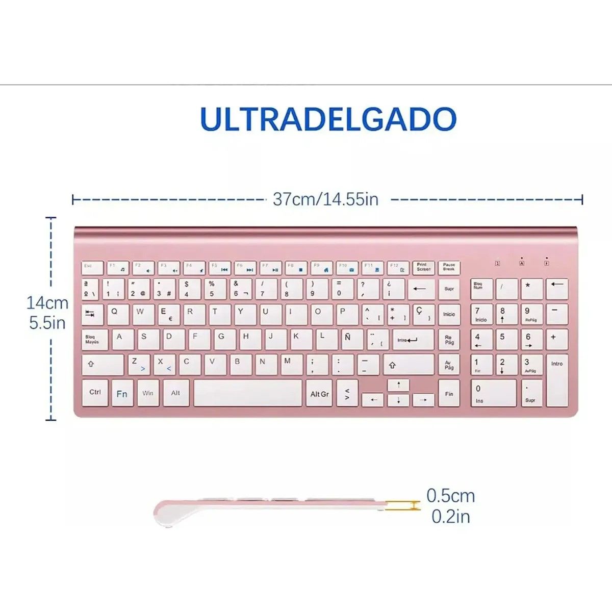 GENERICO - Kit De Teclado Y Mouse Inalámbricos Con Receptor Usb Español BELUG