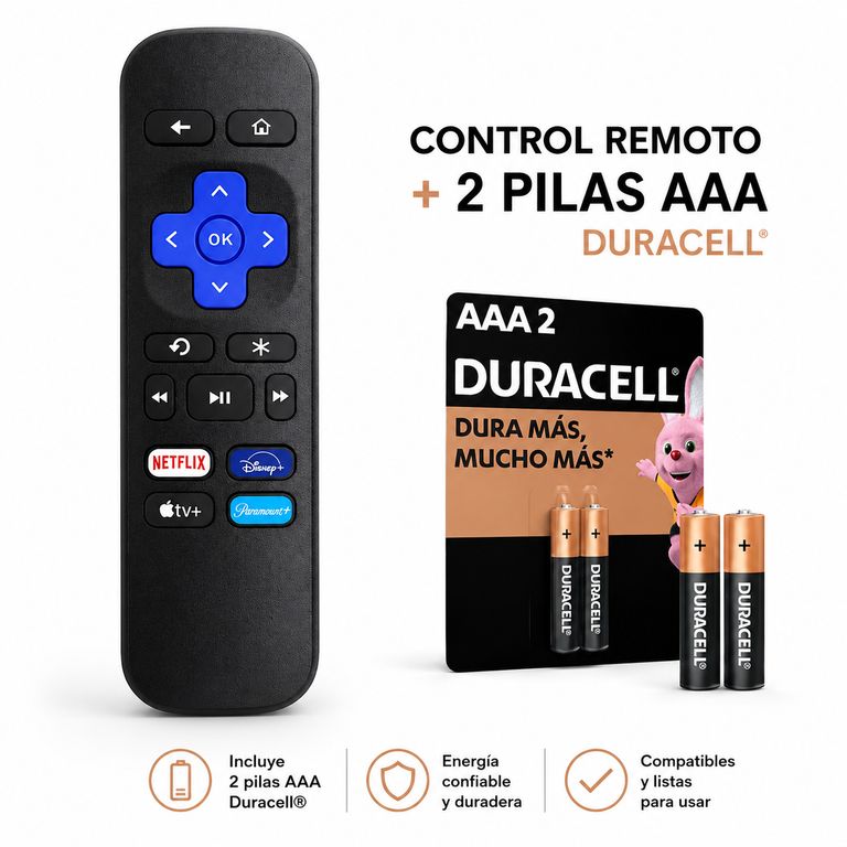 GENERICO Control Remoto Universal Para Roku Express Roku + PILAS DURACELL
