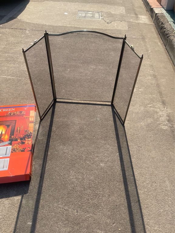 KUANGYE Pantalla para chimenea de 3 paneles,hierro forjado,130x75cm cubierta protectora contra chispas negro