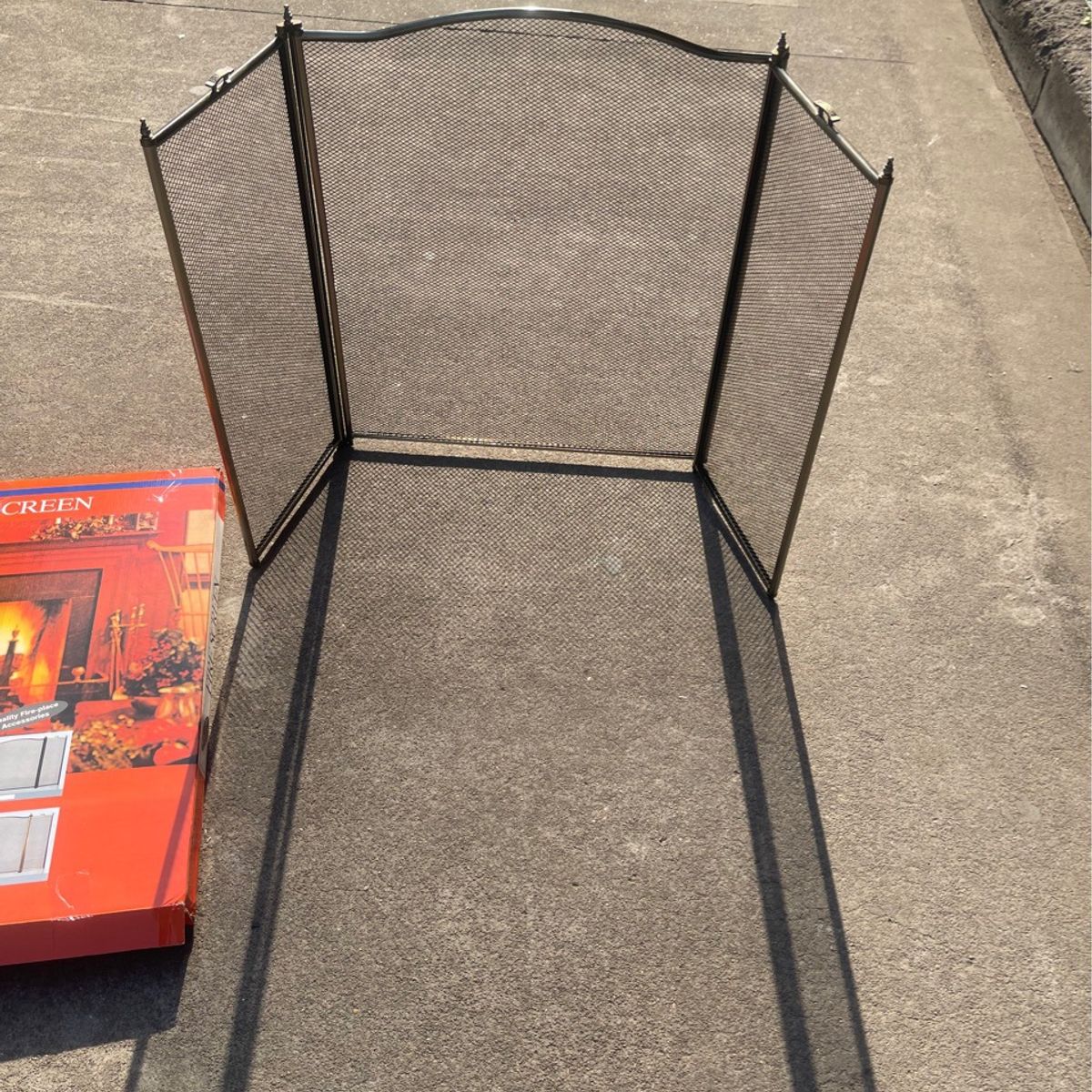 KUANGYE - Pantalla para chimenea de 3 paneles,hierro forjado,130x75cm cubierta protectora contra chispas negro