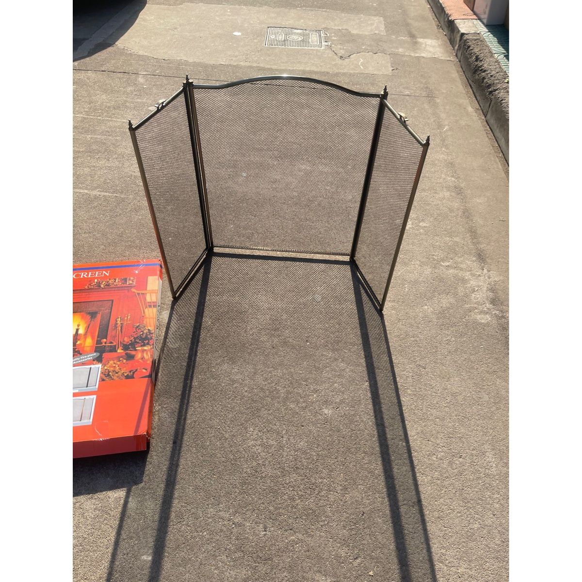 KUANGYE - Pantalla para chimenea de 3 paneles,hierro forjado,130x75cm cubierta protectora contra chispas negro