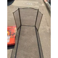 KUANGYE - Pantalla para chimenea de 3 paneles,hierro forjado,130x75cm cubierta protectora contra chispas negro