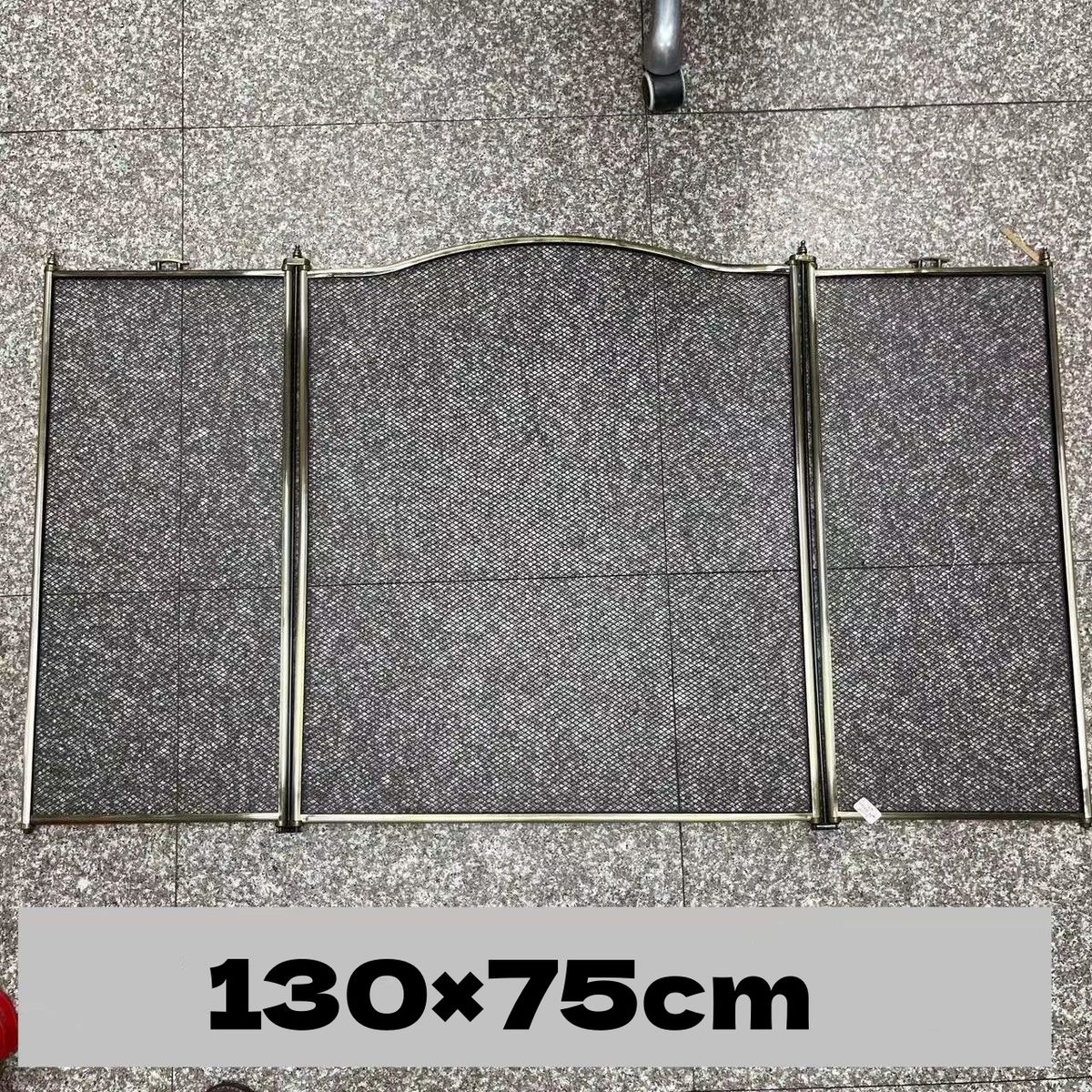 KUANGYE - Pantalla para chimenea de 3 paneles,hierro forjado,130x75cm cubierta protectora contra chispas negro