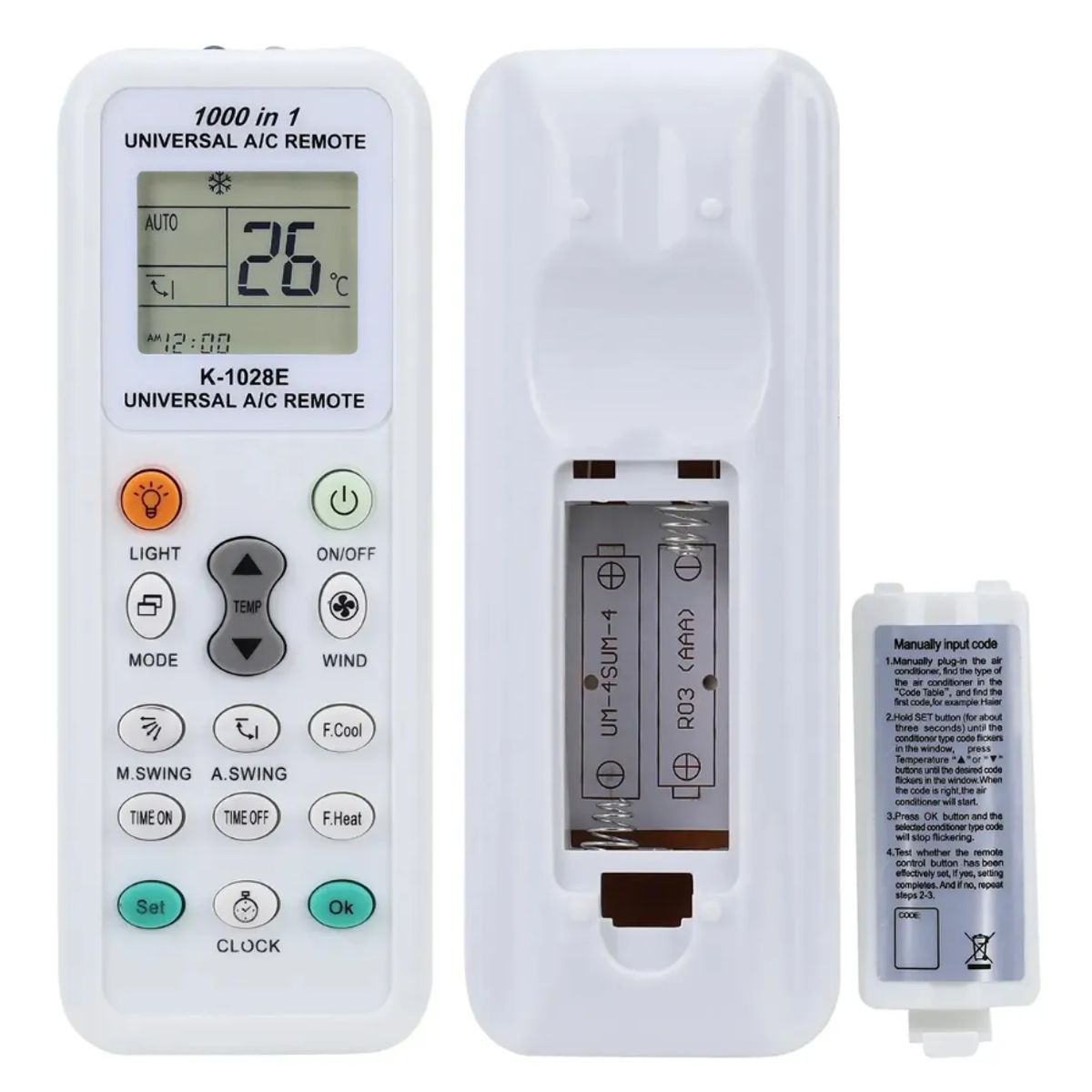 GENERICO - Control Remoto Para Aire Acondicionado Universal K-1028e