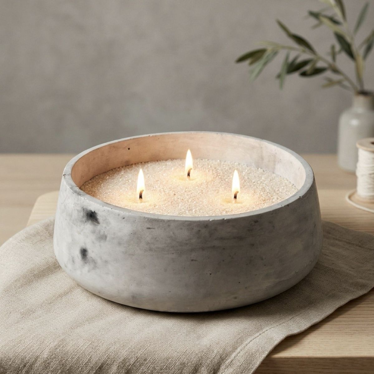 GENERICO - Dúo Pack Origen - Recipiente Decorativo + Cera de Arena 180g + 10 Pabilos - Carrara