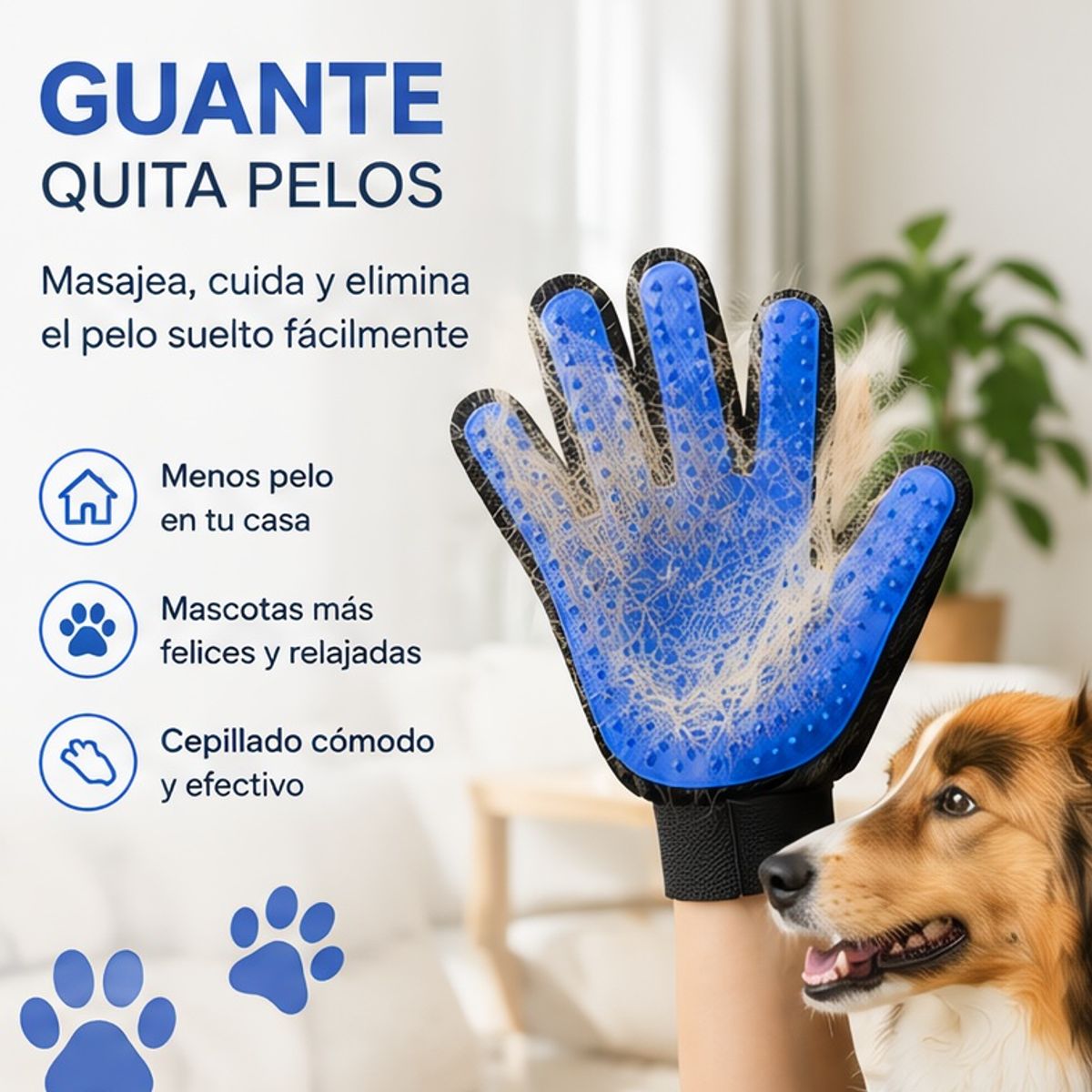 MOVI - Set de Guante Quita Pelo Para Mascotas Reutilizable Removedor De Pelusas Y Pelos
