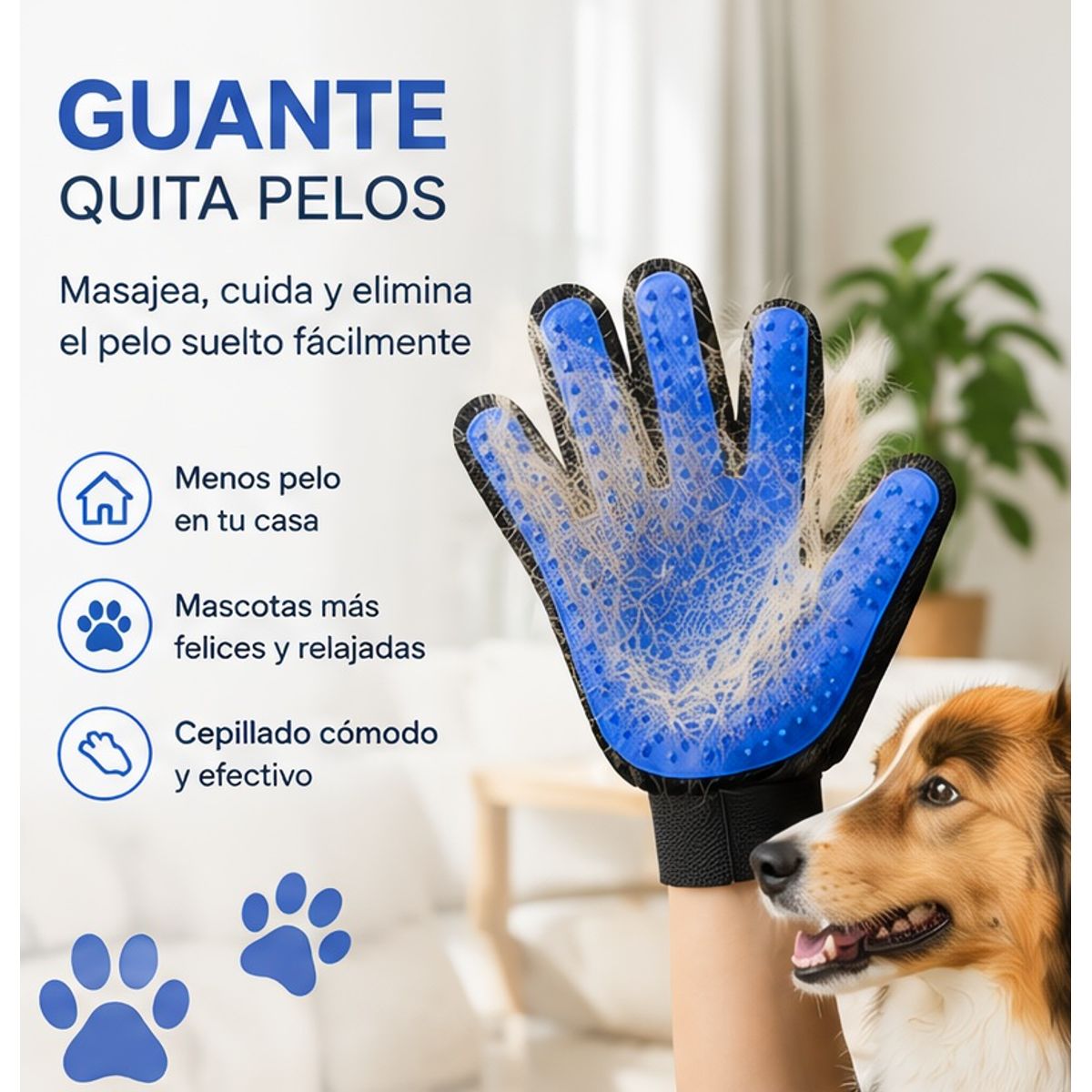 MOVI - Set de Guante Quita Pelo Para Mascotas Reutilizable Removedor De Pelusas Y Pelos