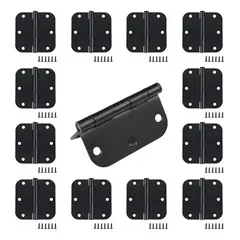VIDA BUENAS - 12pack Bisagra Puerta Cuadrada 3.5x3.5in 2.2mm Espesor Negro