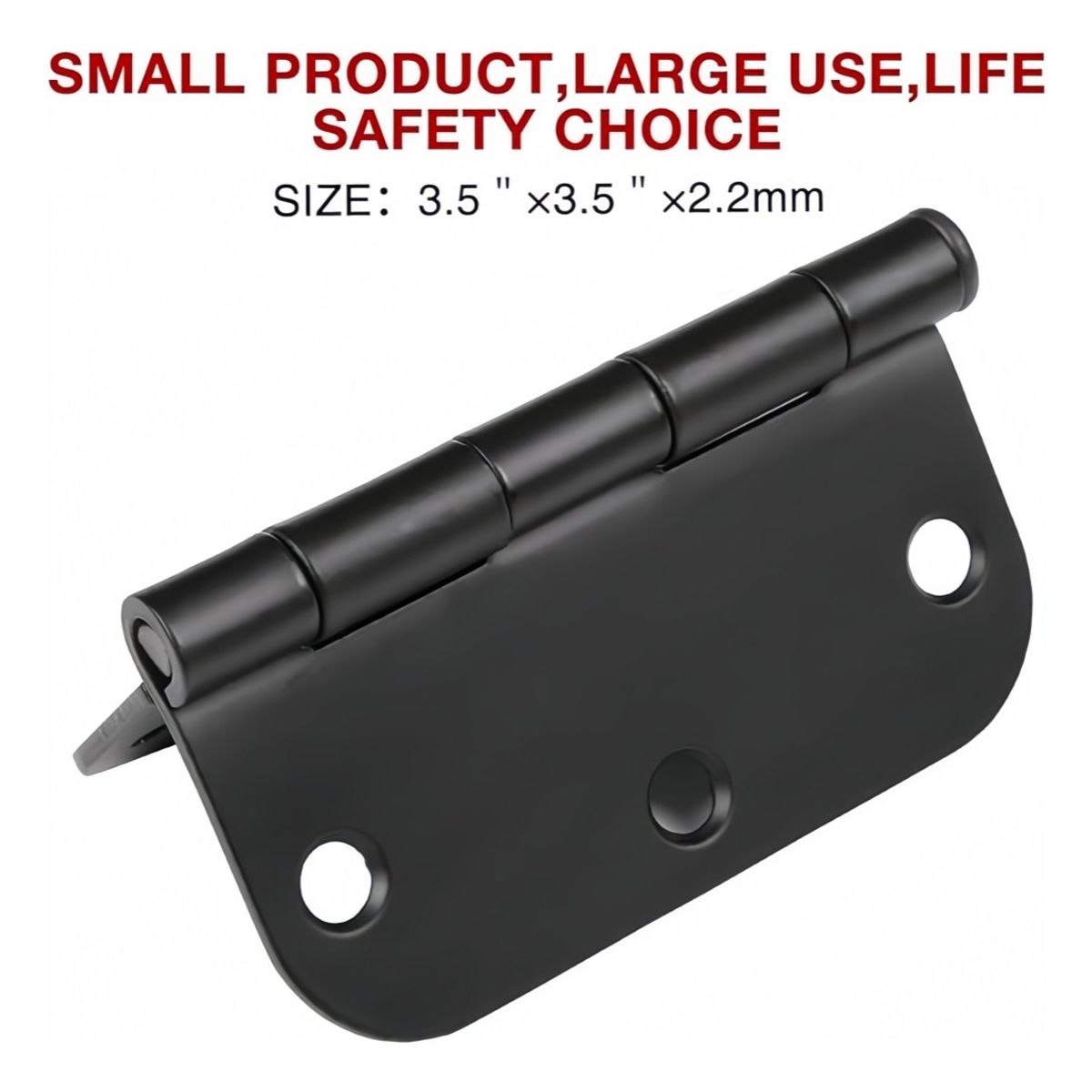 VIDA BUENAS - 12pack Bisagra Puerta Cuadrada 3.5x3.5in 2.2mm Espesor Negro