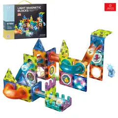 ANIKIDS - Bloques Magnéticos Pista Canicas Juego Armable Niños 75pcs....