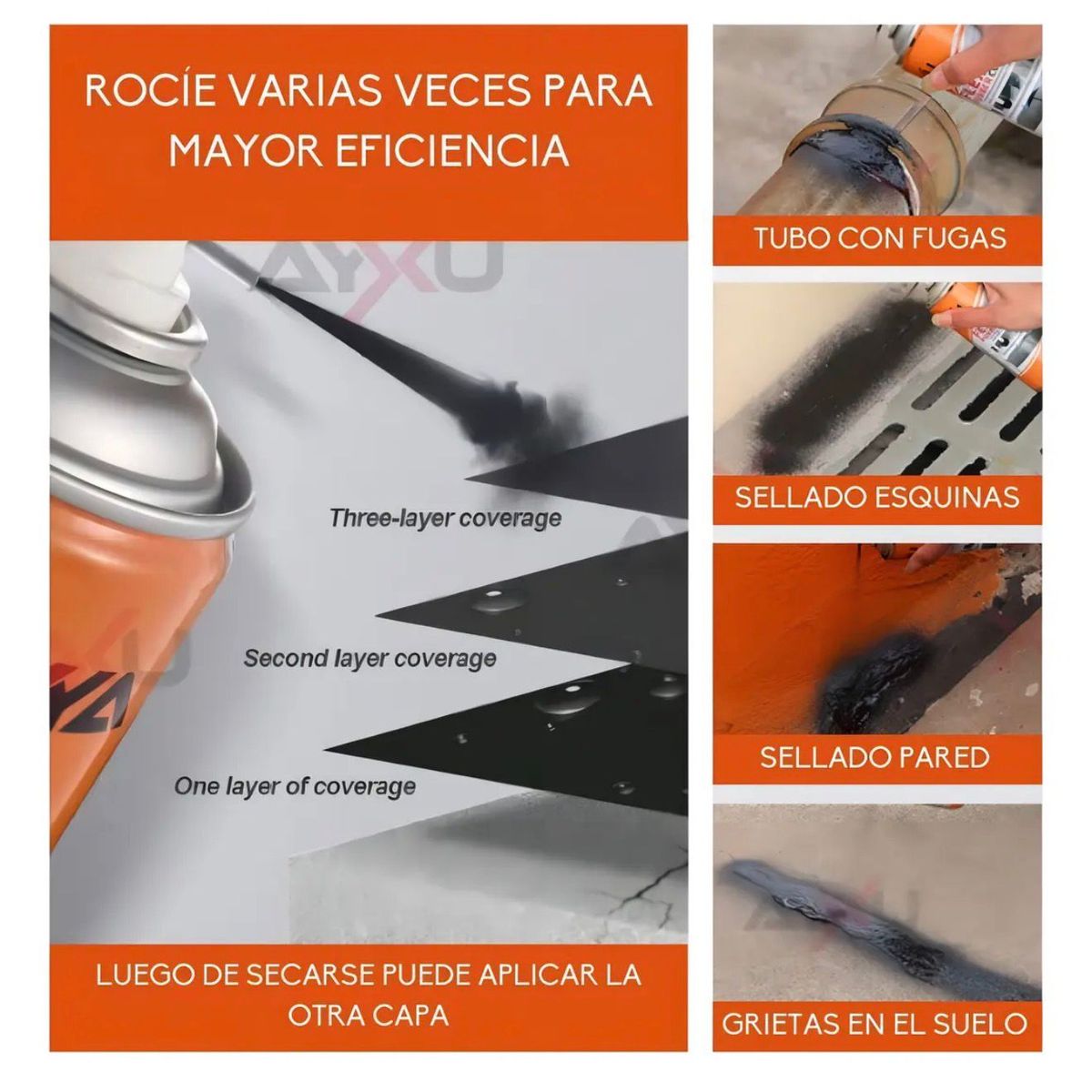 GENERICO - Spray Tapagoteras Techo Sellador Impermeable Gotera Gris