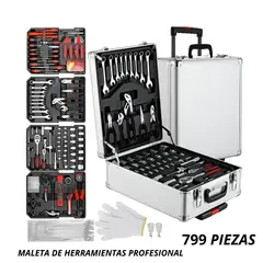 MOVI - MALETA DE HERRAMIENTAS CON RUEDA Y 199 HERRAMIENTAS Y 799 PEAZAS DE LUJO