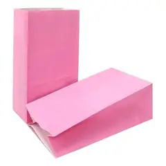 GENERICO - 10 Piezas De Bolsa De Papel Kraft Para Regalo 13x8x24cm-Rosa