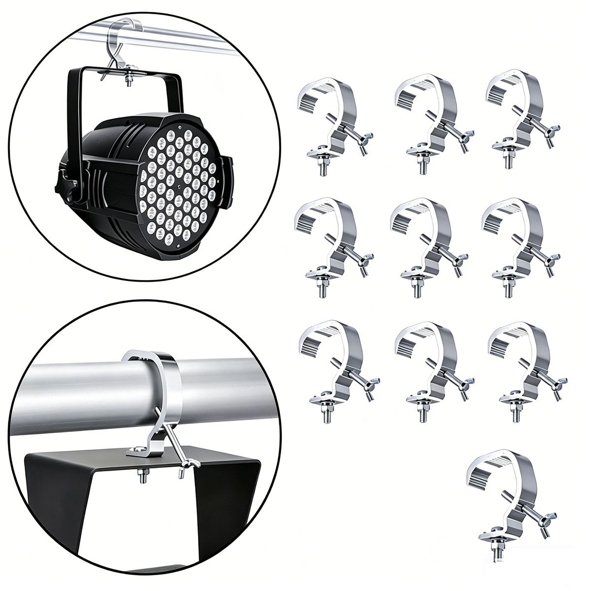 Abrazaderas De Aluminio Para Luces De Escenario, 10 Unidades, marca MOONCORE - Foto Principal