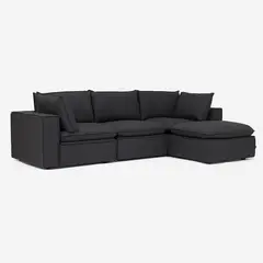 ROSEN - Seccional Catania 4 Piezas Tela Charcoal
