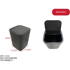 GENERICO - Basurero (CON TAPA NEGRA - 26CM*21.5CM*21.5CM) 41022