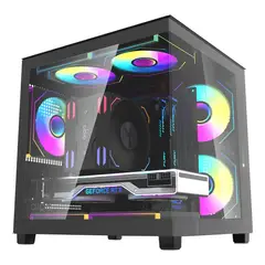 GENERICO - Gabinete Gamer A275 M-atx Con 3 Fans A-rgb Incluidos Negro BELUG