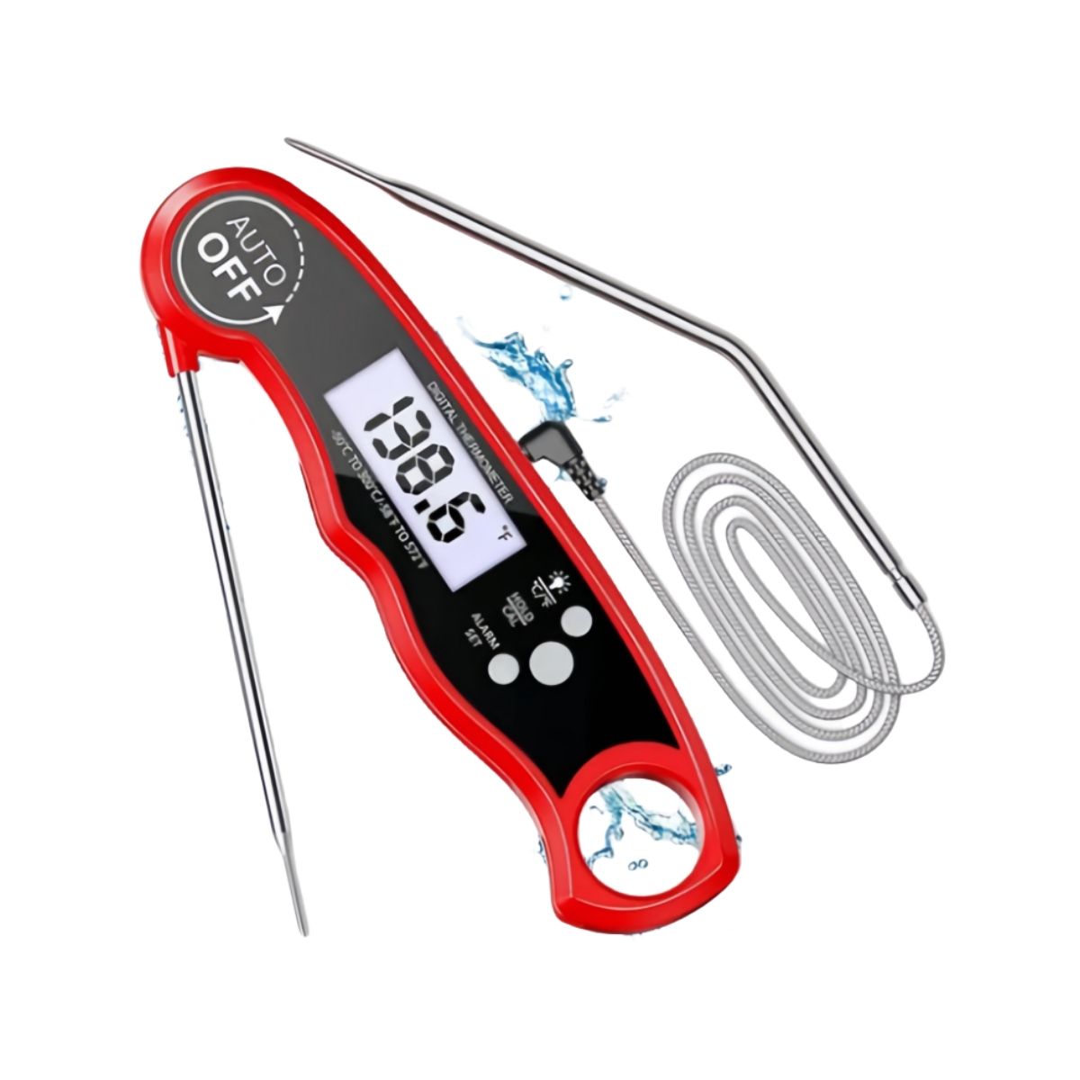 VIDA BUENAS - Termómetro Digital De Carne De Sonda Doble Alarma
