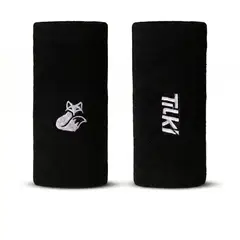 TILKI - Muñequera Larga XL Terry Negra X2 Tenis Padel