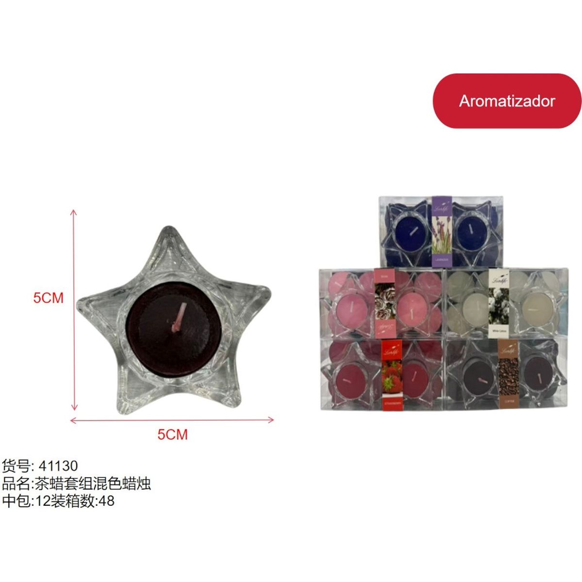 GENERICO - Vela FORMA DE ESTRELLA - NEGRO - 5CM5CM