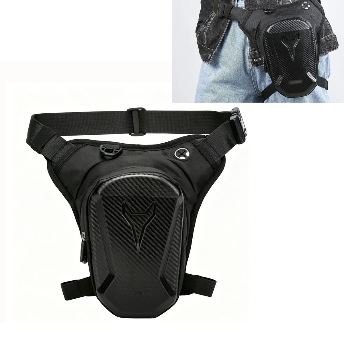 MOONCORE - Muslera Táctica Moto Fibra Carbono Rígida Impermeable Pro