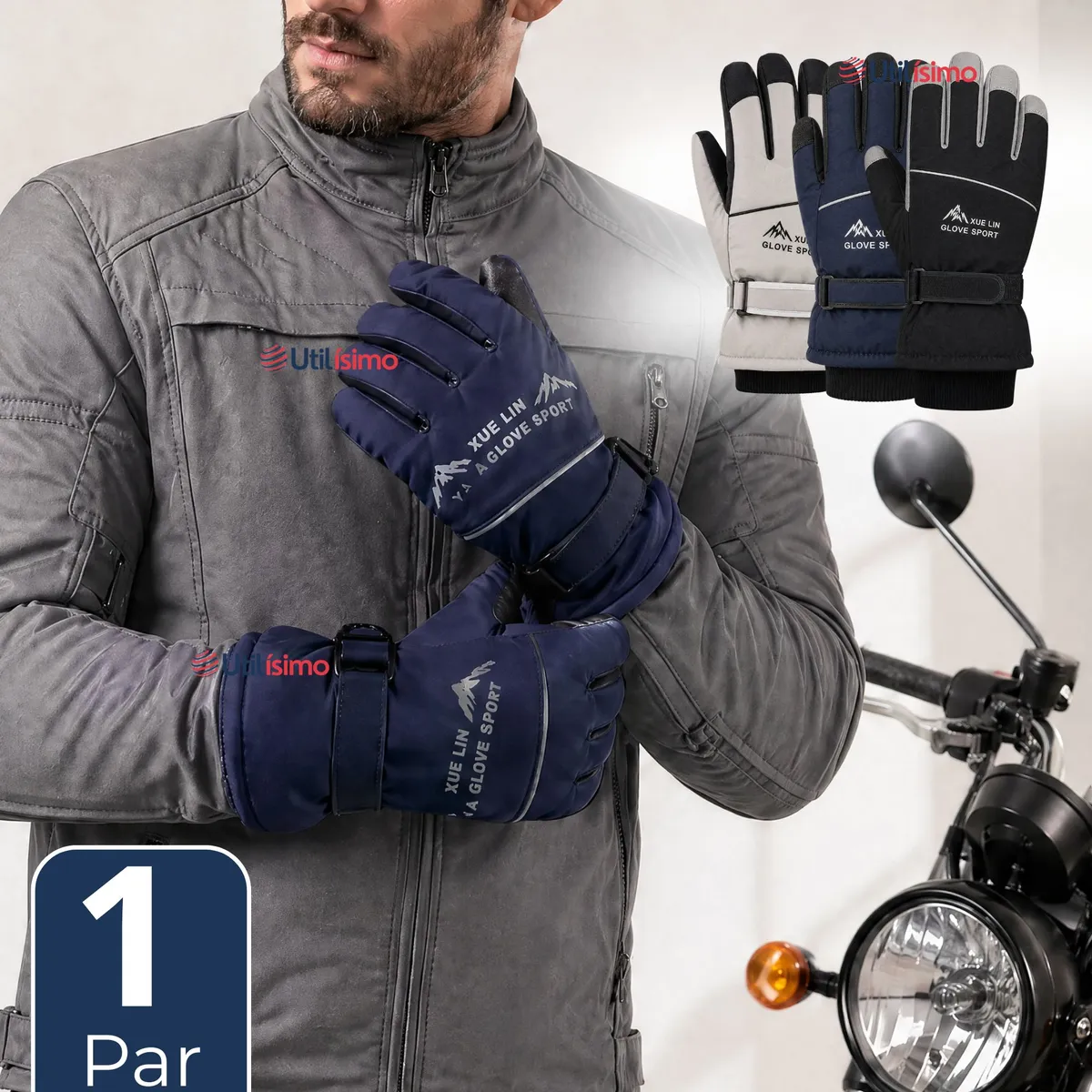 UTILISIMO - Guantes Esquí Surtidos Térmicos Impermeables TouchScreen Nieve Esquiar