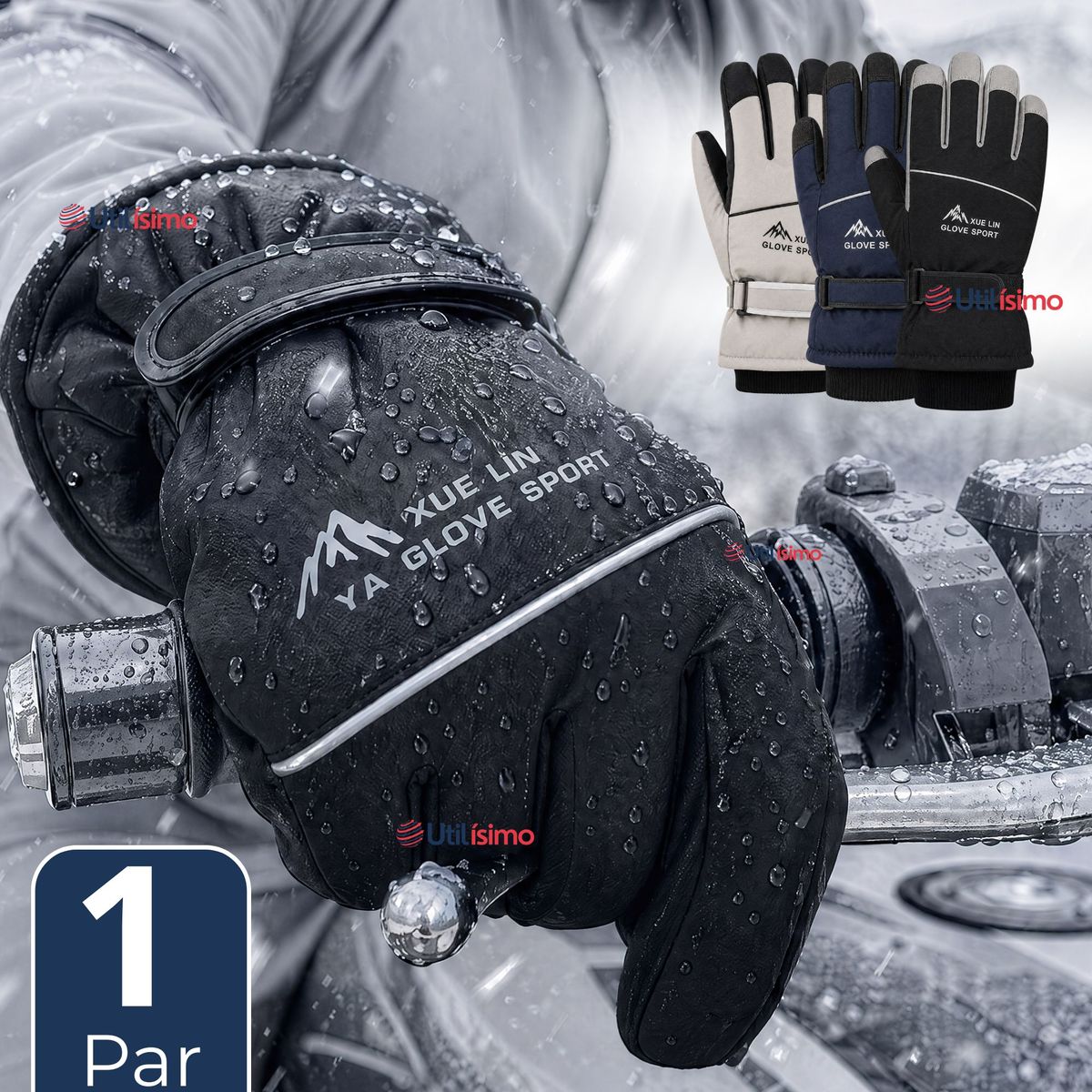 UTILISIMO - Guantes Esquí Surtidos Térmicos Impermeables TouchScreen Nieve Esquiar