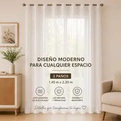 GENERICO - Visillos hecha de lino cortina 2 paños 1.45m x 2.20m