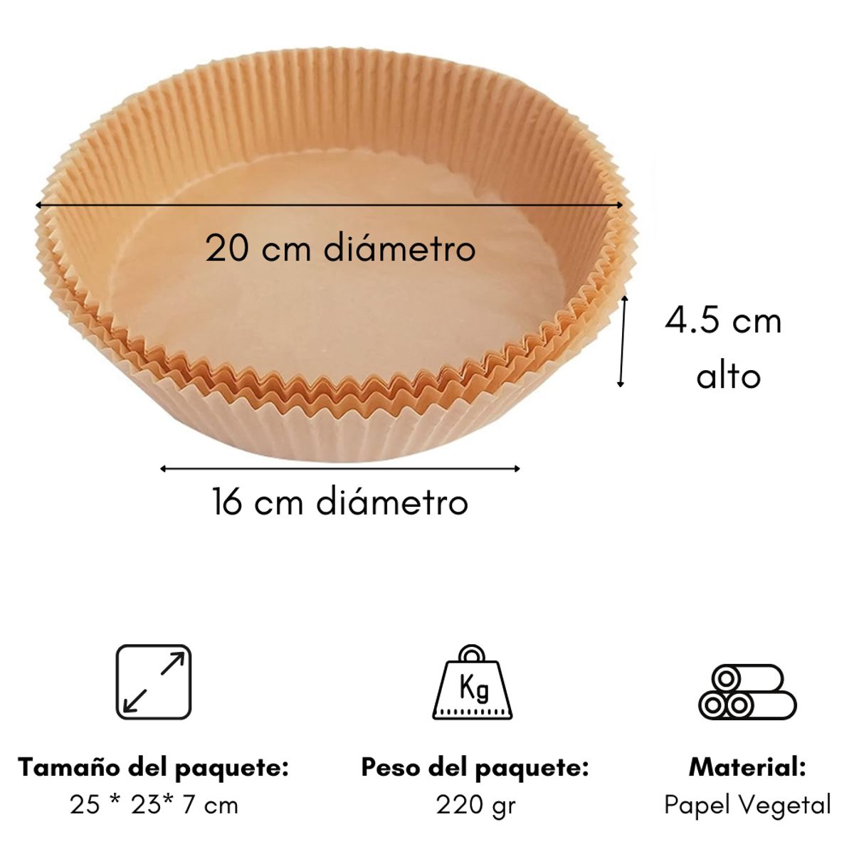 GENERICO - Papel Air Fryer Descartables Para Freidora De Aire 100pcs