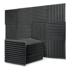 GENERICO - 12x Espuma Acústica Aislante Alta Calidad 30x30x2,5cm Color Negro BELUG