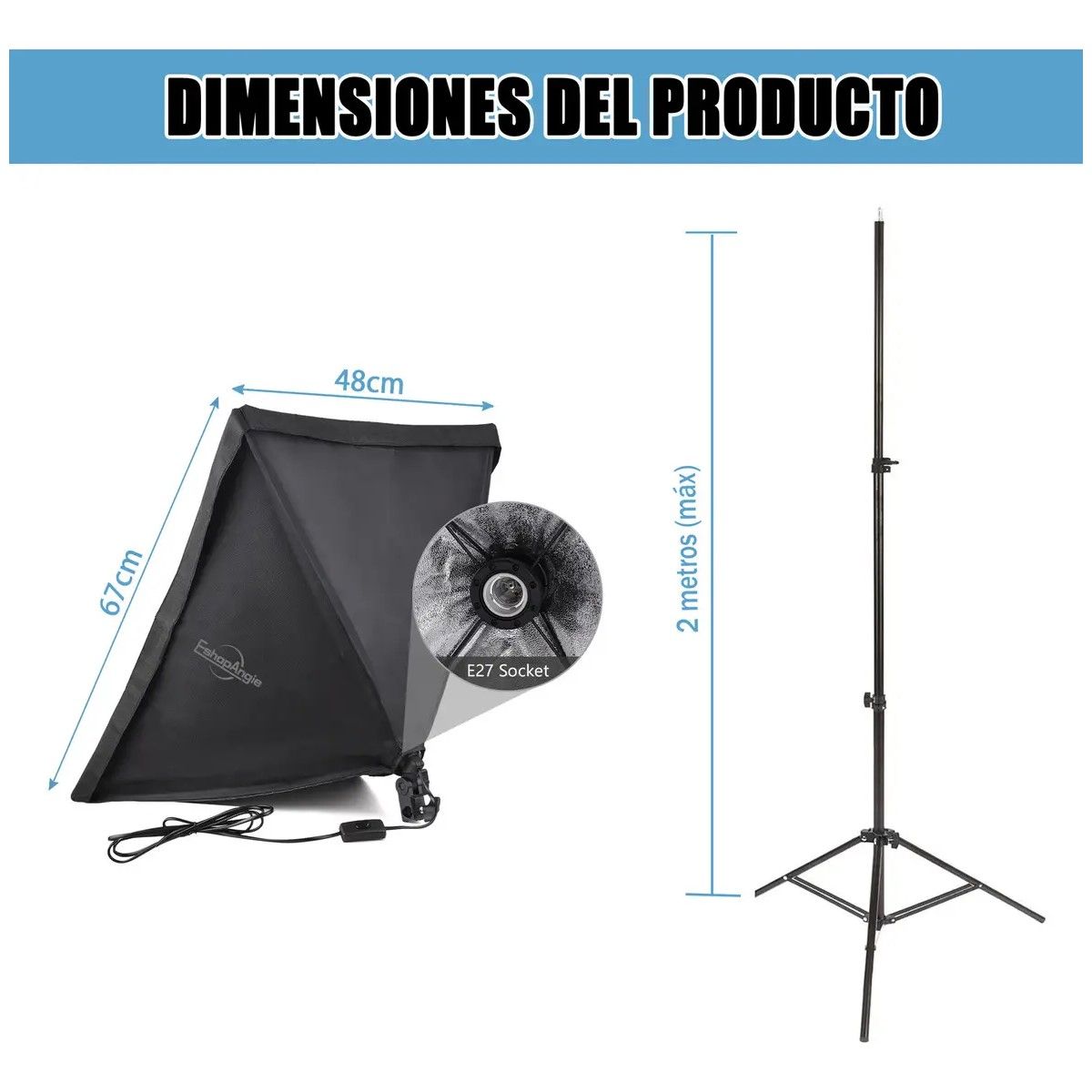 GENERICO - Kit De Iluminación Estudio De Fotografía + Ampolleta BELUG