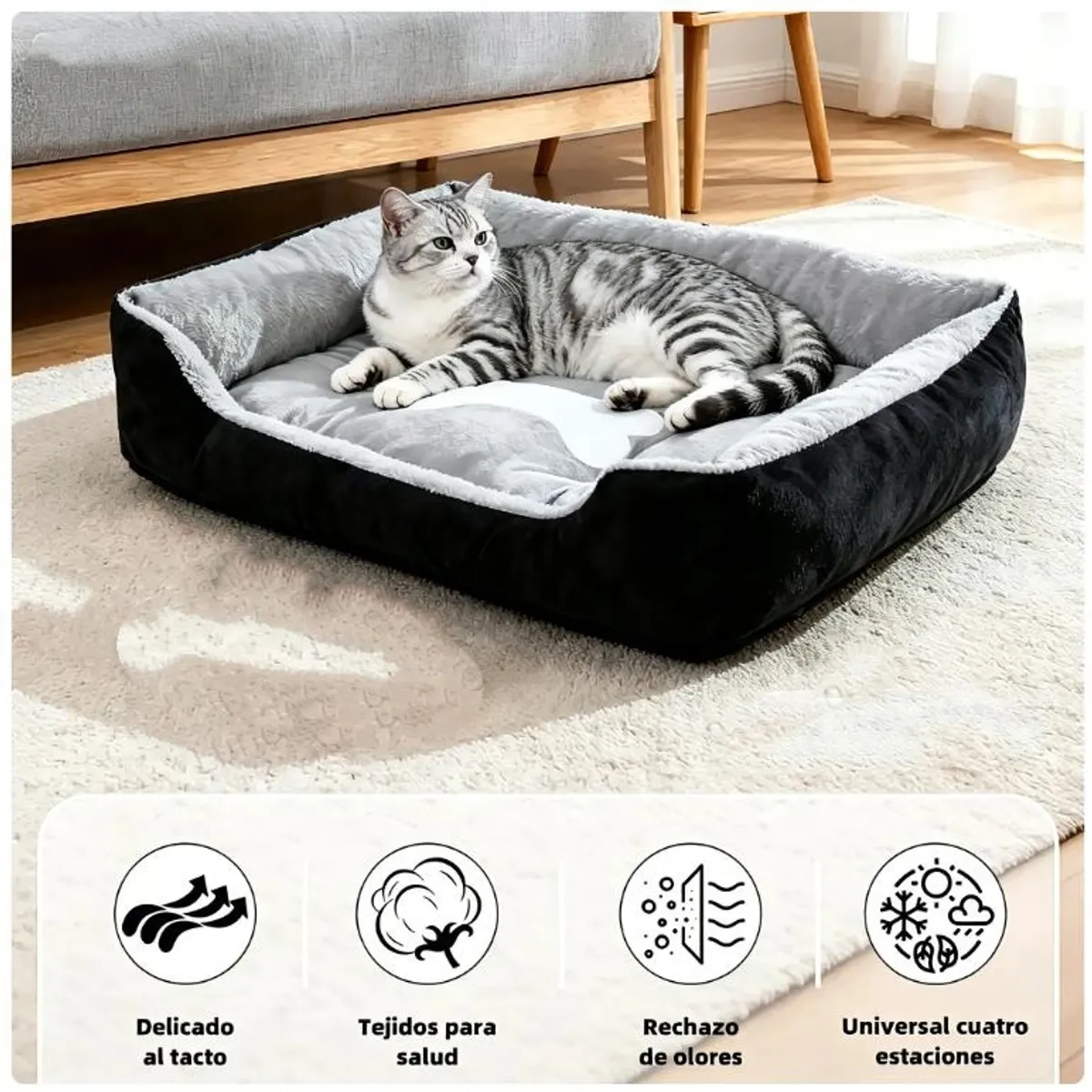 KUANGYE - Tapete Cama Para Mascotas Gatos Perros Suave Comoda 50x40cm