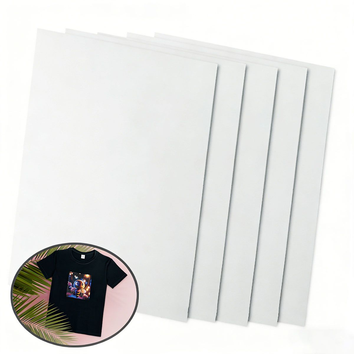MOONCORE - Vinilo Textil Sublifabric Imprimible 20 Unids A4 Blanco