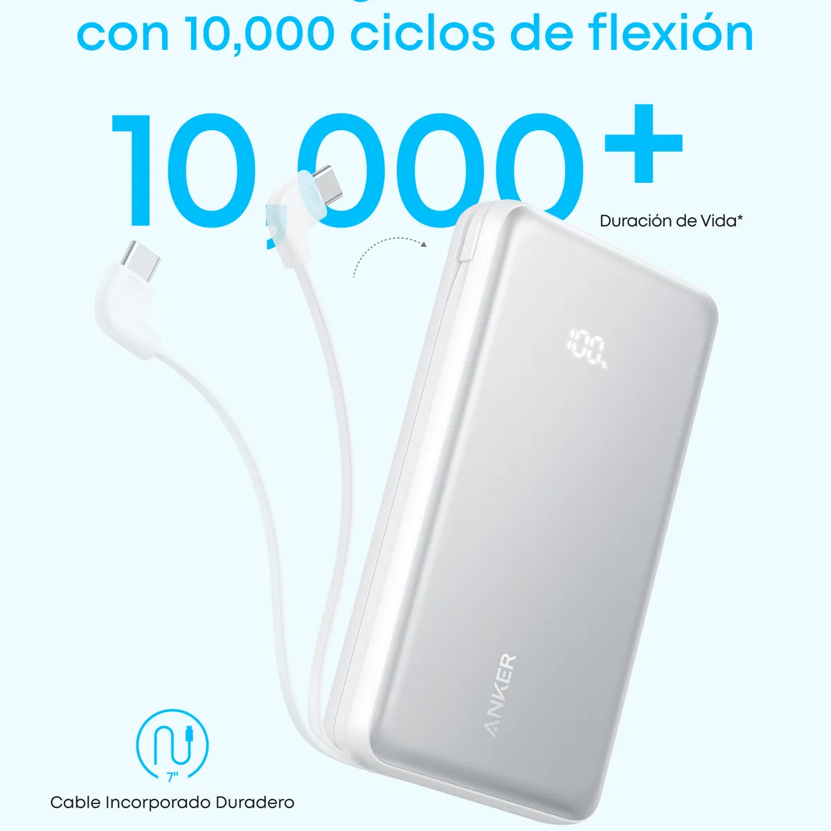 SOUNDCORE BY ANKER - Power Bank 20000mAh 22,5W Carga Rápida USB-C Delgado Anker Zolo