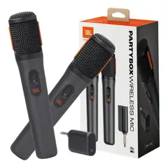 JBL - Micrófono x2 - PartyBox Wireless Mic - Inalámbrico y Recargable - Color Negro