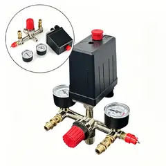 MOONCORE - Presostato para Compresor de Aire 90-120 PSI, 220V con Manómetros