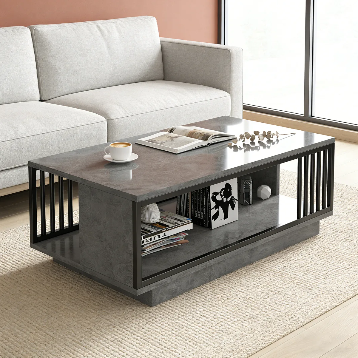 SUPERCENTER - Mesa De Centro Auxiliar Supercenter Para Salón 100x50x40cm