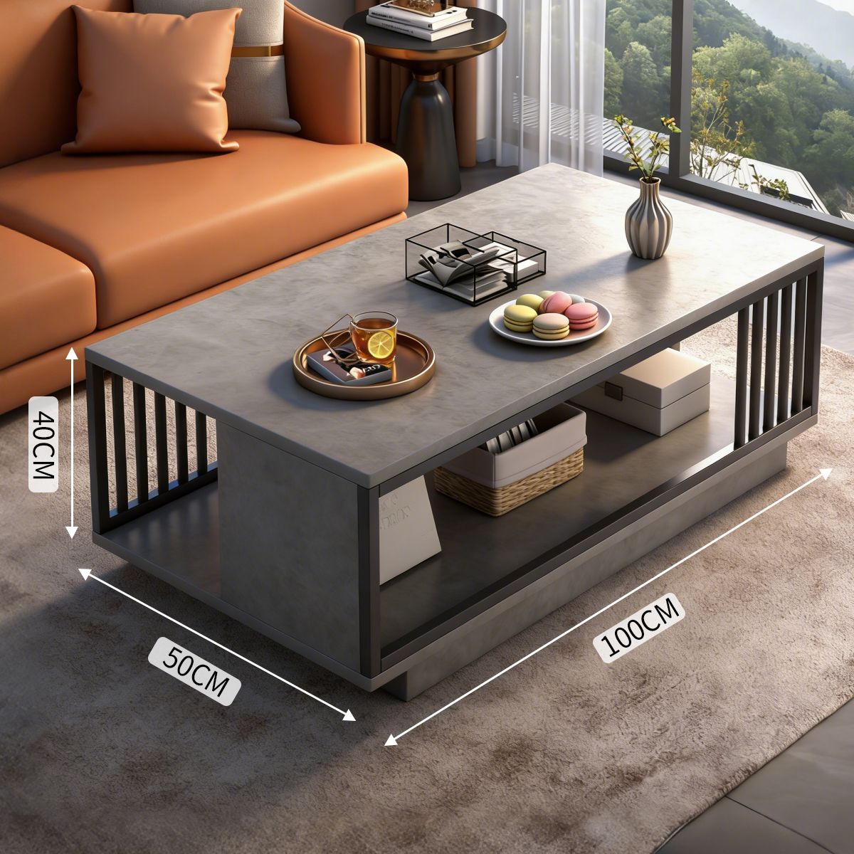 SUPERCENTER - Mesa De Centro Auxiliar Supercenter Para Salón 100x50x40cm