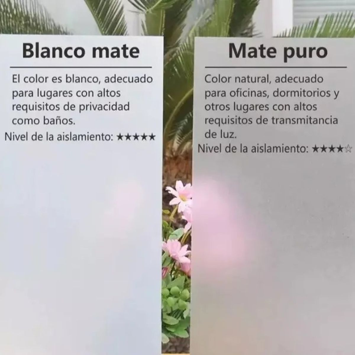 WUWAWDOGA - Empavonado Para Vidrios Blanco Privacidad Opaco Film 60cm3m