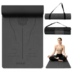 SUPERCENTER - Mat Yoga Tpe 8mm Antideslizante Colchoneta Ejercicio Pilates 185x61cm Gris