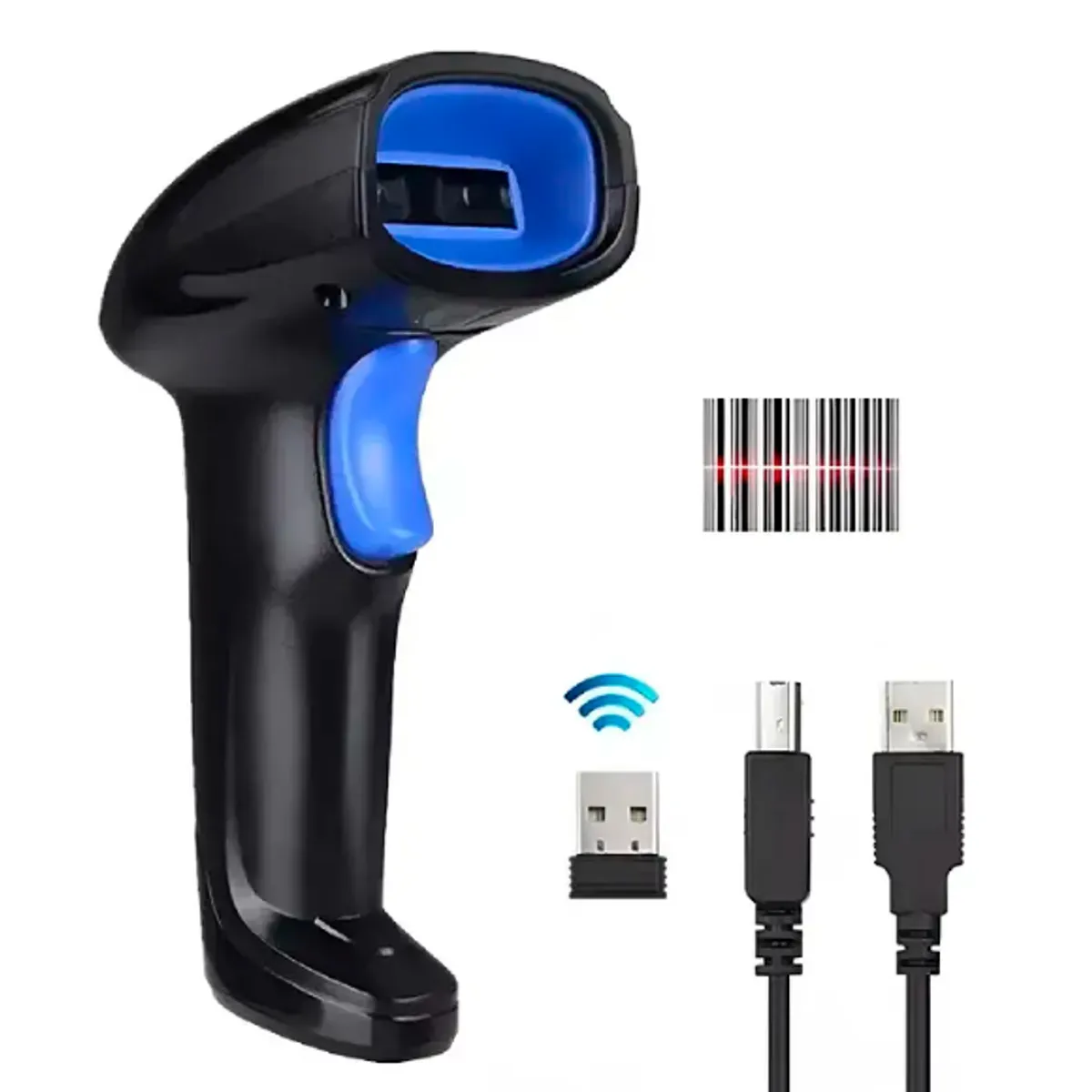 GENERICO - Escaner Codigo Barras Inalambrico Bluetooth USB Rapido