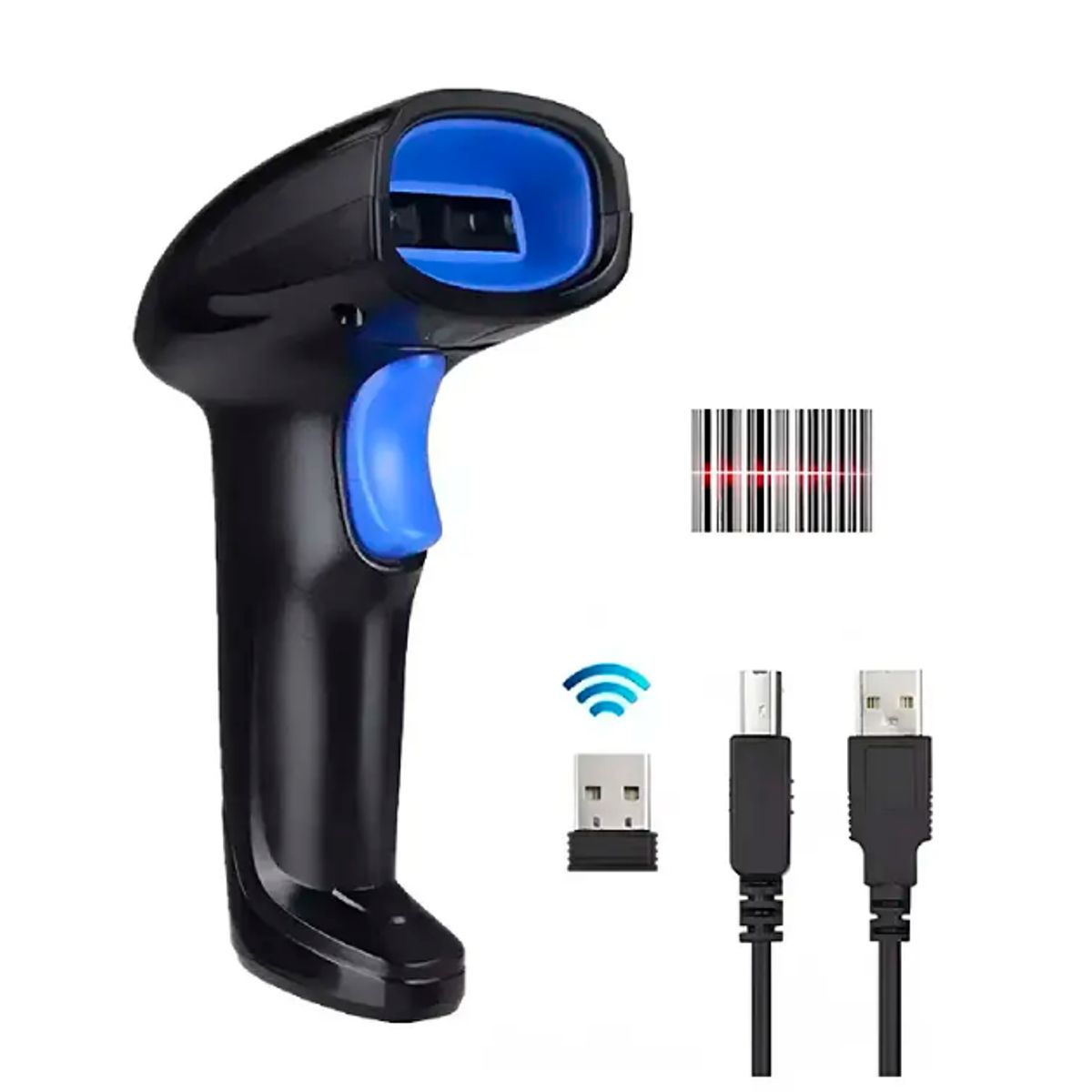 GENERICO - Escaner Codigo Barras Inalambrico Bluetooth USB Rapido
