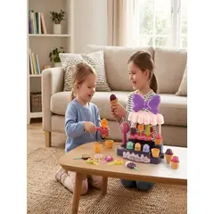 MYLHOGAR - Juego De Rol Mini Tienda De Helados Infantil 20 Piezas Con Luz Y Sonido